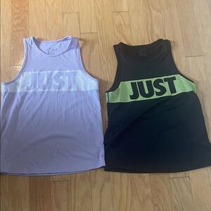 Nike womens Tank Tops - set of two in lavender in black size extra small